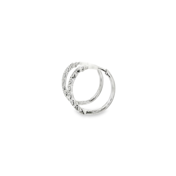14K White Gold .53ctw Round Diamond Polished Hoop Earrings Image 4 Jo & Co. Jewelers Hardy, VA
