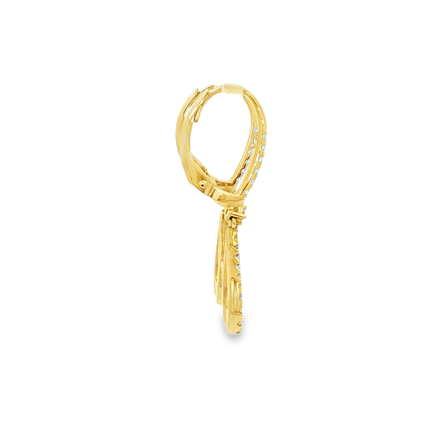 14K Yellow Gold .31ctw Round Diamond Open Drop Leverback Earrings Image 2 Jo & Co. Jewelers Hardy, VA