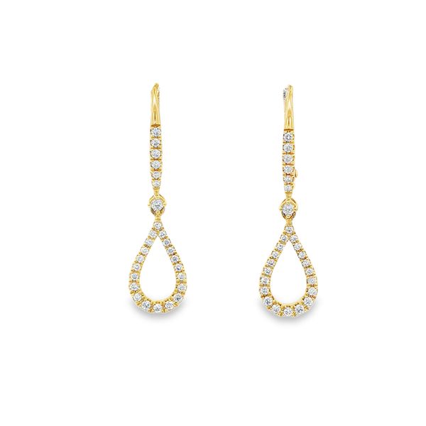 14K Yellow Gold .31ctw Round Diamond Open Drop Leverback Earrings Jo & Co. Jewelers Hardy, VA