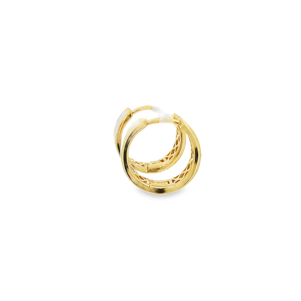 14K Yellow Gold 0.23ctw Diamond Clover Flat Hoop Earrings Image 2 Jo & Co. Jewelers Hardy, VA