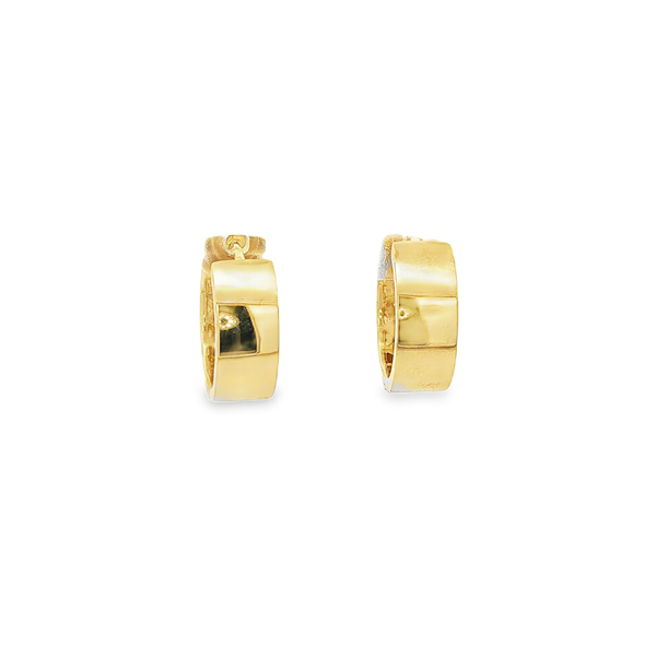 14K Yellow Gold 0.23ctw Diamond Clover Flat Hoop Earrings Image 3 Jo & Co. Jewelers Hardy, VA