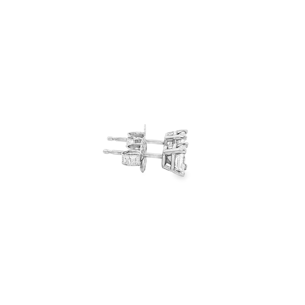 14K White Gold .66ctw Princess-Cut Diamond Stud Earrings Image 2 Jo & Co. Jewelers Hardy, VA