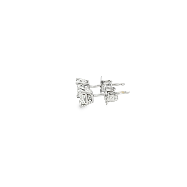 14K White Gold .66ctw Princess-Cut Diamond Stud Earrings Image 4 Jo & Co. Jewelers Hardy, VA
