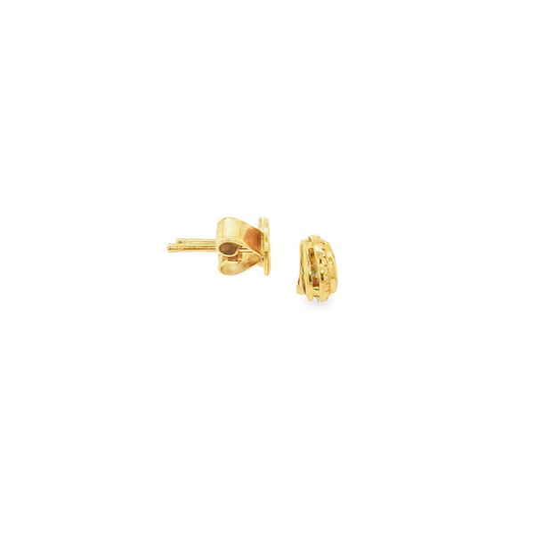 14K Yellow Gold Bezel-Set Diamond Milgrain Stud Earrings (.36ctw) Image 2 Jo & Co. Jewelers Hardy, VA