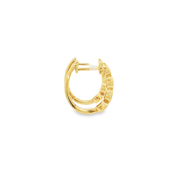 14K Yellow Gold .65ctw Bezel-Set Oval Diamond Oblong Hoop Earrings Image 2 Jo & Co. Jewelers Hardy, VA