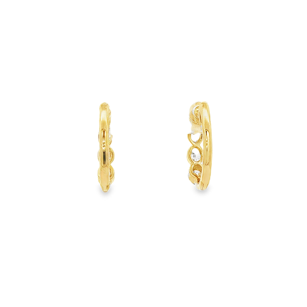 14K Yellow Gold .65ctw Bezel-Set Oval Diamond Oblong Hoop Earrings Image 3 Jo & Co. Jewelers Hardy, VA
