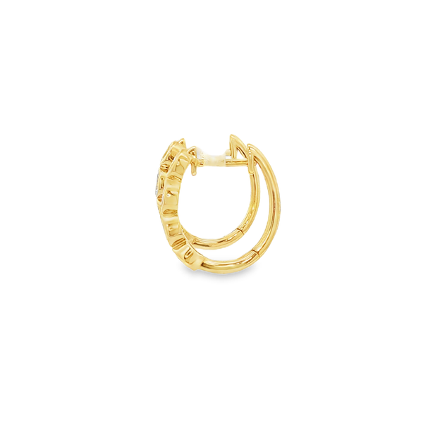 14K Yellow Gold .65ctw Bezel-Set Oval Diamond Oblong Hoop Earrings Image 4 Jo & Co. Jewelers Hardy, VA