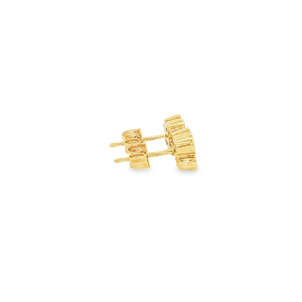 14K Yellow Gold .50ctw Diamond Clover Cluster Stud Earrings Image 2 Jo & Co. Jewelers Hardy, VA
