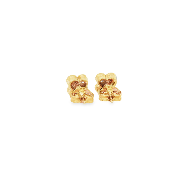 14K Yellow Gold .50ctw Diamond Clover Cluster Stud Earrings Image 3 Jo & Co. Jewelers Hardy, VA