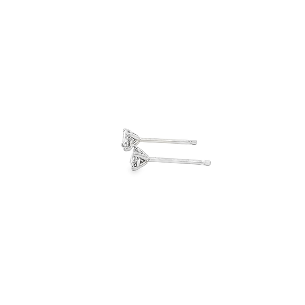 14K White Gold .25ctw Round Diamond Stud Earrings Image 4 Jo & Co. Jewelers Hardy, VA