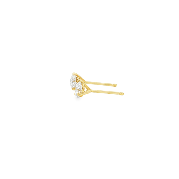 14K Yellow Gold .70ctw Round Diamond Martini Stud Earrings Image 4 Jo & Co. Jewelers Hardy, VA
