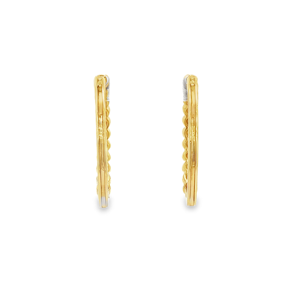 14K Yellow Gold Emberlight Desert Diamond Oval Hoop Earrings – 1.01ctw Image 3 Jo & Co. Jewelers Hardy, VA
