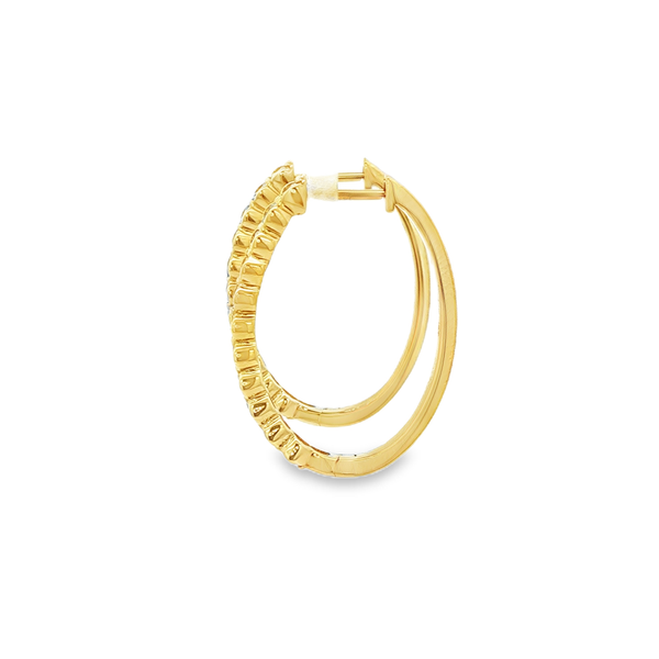14K Yellow Gold Emberlight Desert Diamond Oval Hoop Earrings – 1.01ctw Image 4 Jo & Co. Jewelers Hardy, VA