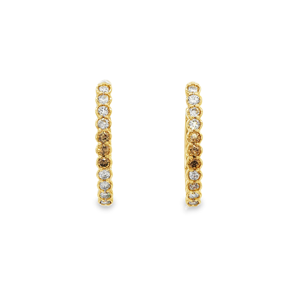 14K Yellow Gold Emberlight Desert Diamond Oval Hoop Earrings – 1.01ctw Jo & Co. Jewelers Hardy, VA