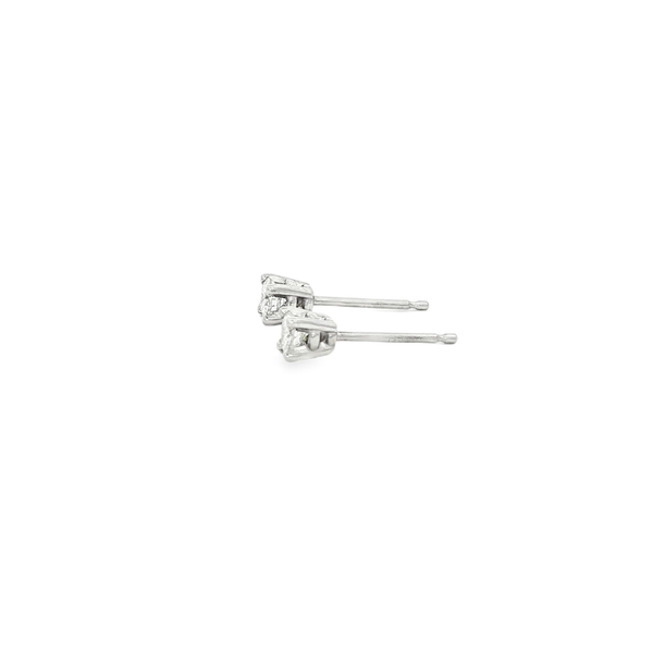 14K White Gold .24ctw Round Diamond Stud Earrings Image 4 Jo & Co. Jewelers Hardy, VA