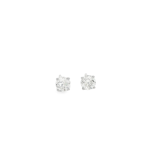 14K White Gold 1.00 CTW Round Diamond Stud Earrings Jo & Co. Jewelers Hardy, VA