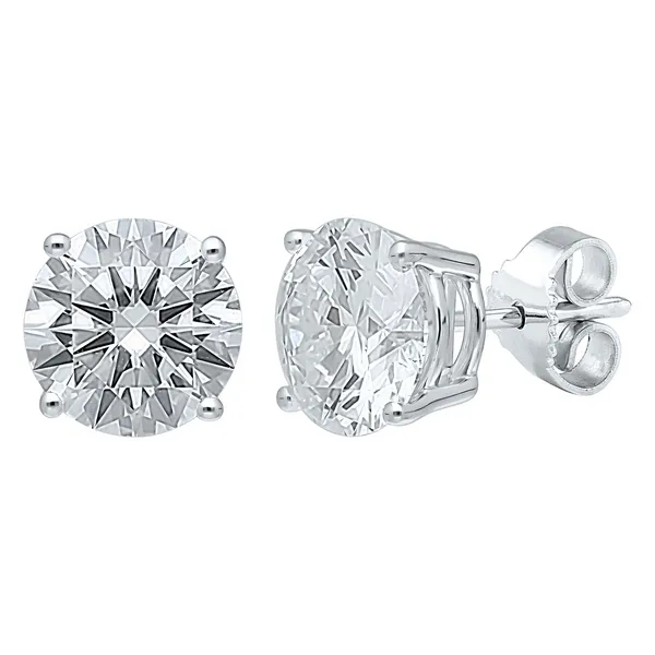 14K White Gold Lab-Grown Round Diamond Stud Earrings Jo & Co. Jewelers Hardy, VA
