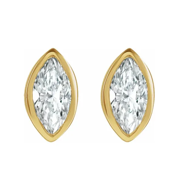 10K Yellow Gold Bezel-Set Lab-Grown Marquise Diamond Stud Earrings Jo & Co. Jewelers Hardy, VA