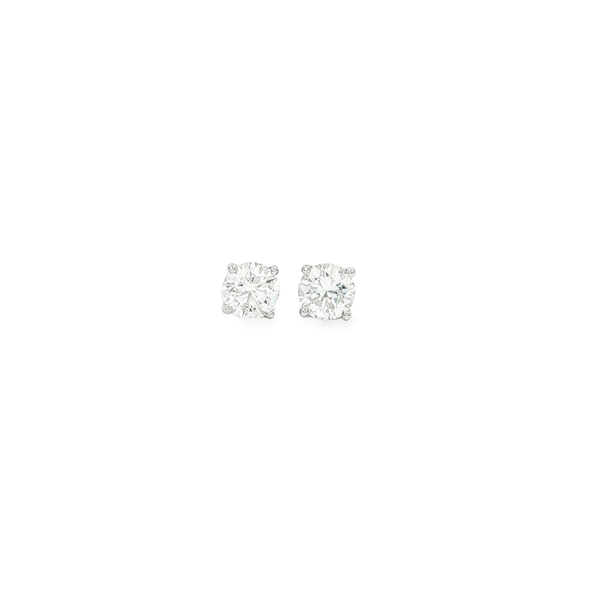 14K White Gold .77ctw Lab-Grown Round Diamond Stud Earrings Jo & Co. Jewelers Hardy, VA