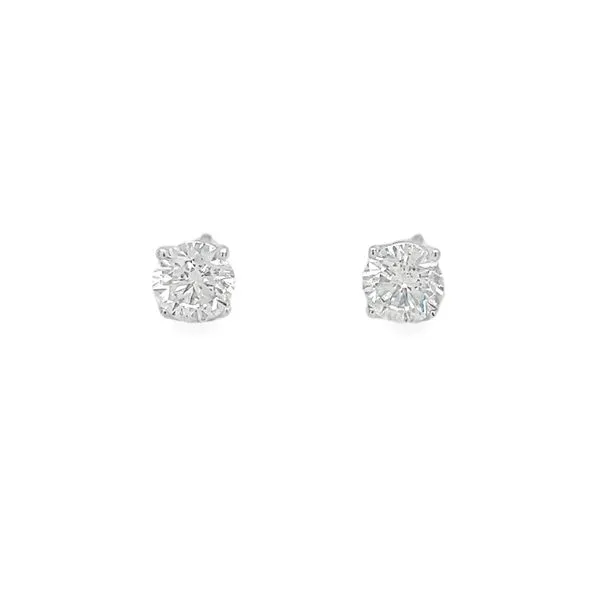 14K White Gold Lab-Grown Round Diamond Stud Earrings Jo & Co. Jewelers Hardy, VA
