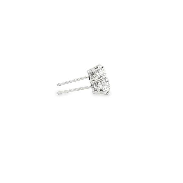 14K White Gold 0.99ctw Lab-Grown Round Diamond Stud Earrings Image 2 Jo & Co. Jewelers Hardy, VA