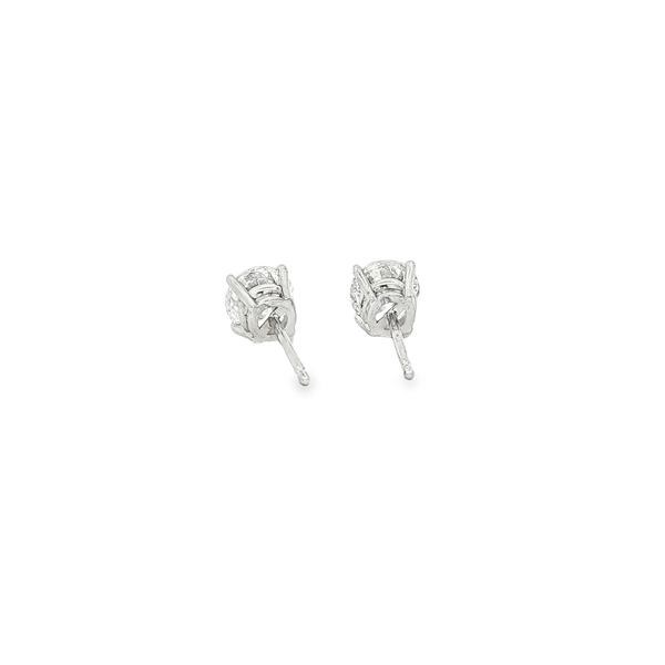 14K White Gold 0.99ctw Lab-Grown Round Diamond Stud Earrings Image 3 Jo & Co. Jewelers Hardy, VA
