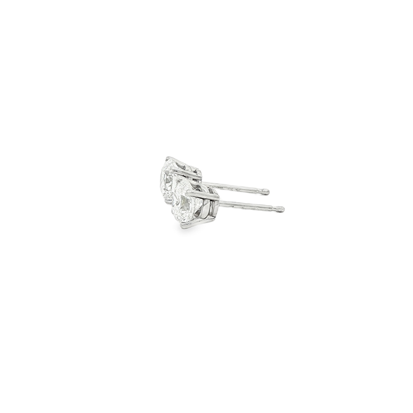 14K White Gold 0.99ctw Lab-Grown Round Diamond Stud Earrings Image 4 Jo & Co. Jewelers Hardy, VA