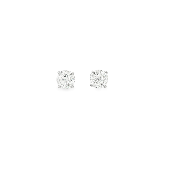 14K White Gold 0.99ctw Lab-Grown Round Diamond Stud Earrings Jo & Co. Jewelers Hardy, VA