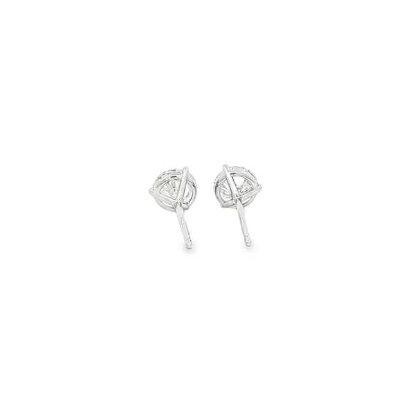 14K White Gold 1.01ctw Lab-Grown Round Diamond Martini Stud Earrings Image 3 Jo & Co. Jewelers Hardy, VA