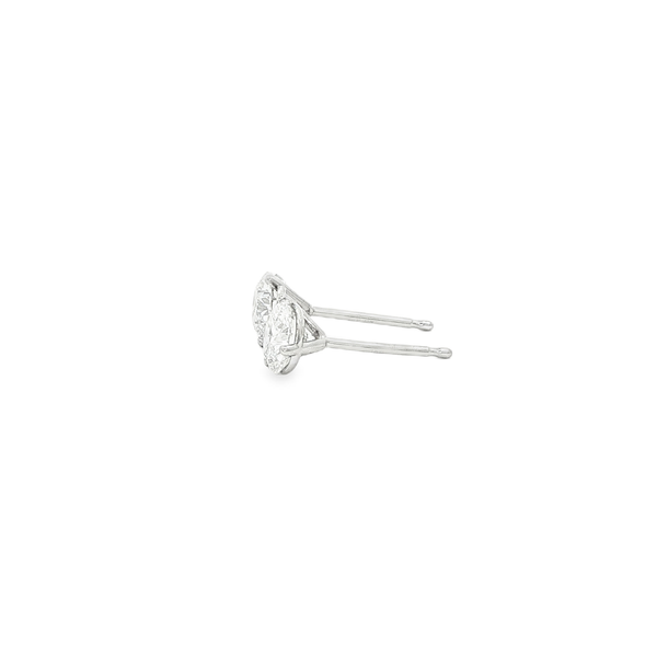 14K White Gold 1.01ctw Lab-Grown Round Diamond Martini Stud Earrings Image 4 Jo & Co. Jewelers Hardy, VA