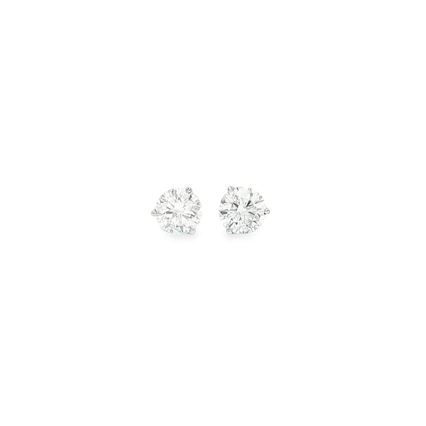 14K White Gold 1.01ctw Lab-Grown Round Diamond Martini Stud Earrings Jo & Co. Jewelers Hardy, VA