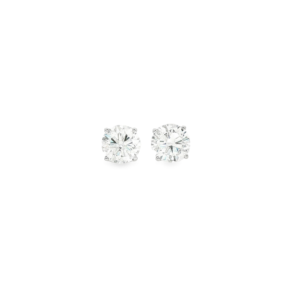 14K White Gold 2.02ctw Lab-Grown Round Diamond Screwback Stud Earrings Jo & Co. Jewelers Hardy, VA