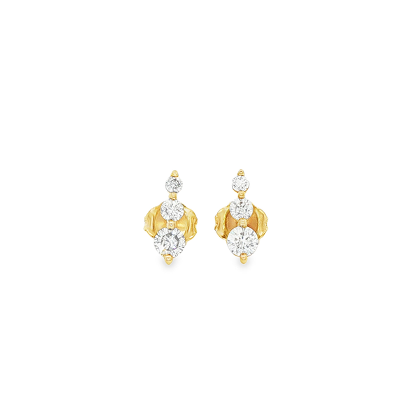 10K Yellow Gold .50ctw Lab-Grown Graduated Diamond Drop Earrings Jo & Co. Jewelers Hardy, VA