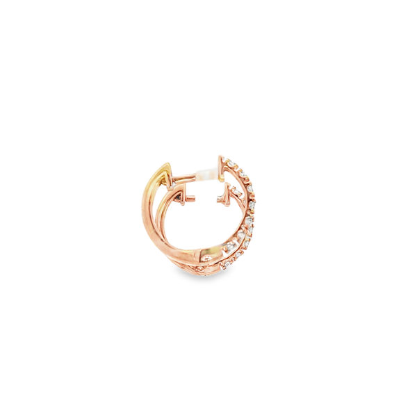 10K Rose Gold Lab-Grown Diamond Round Hinged Hoop Earrings Image 2 Jo & Co. Jewelers Hardy, VA