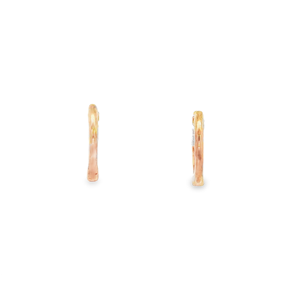 10K Rose Gold Lab-Grown Diamond Round Hinged Hoop Earrings Image 3 Jo & Co. Jewelers Hardy, VA