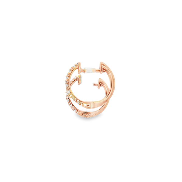 10K Rose Gold Lab-Grown Diamond Round Hinged Hoop Earrings Image 4 Jo & Co. Jewelers Hardy, VA