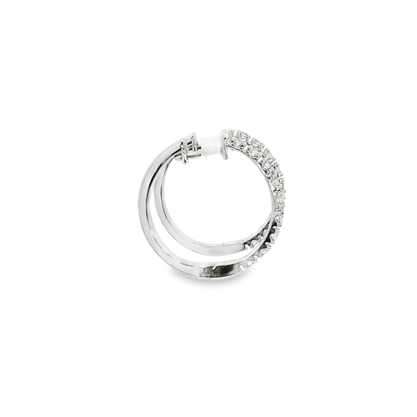 10K White Gold 1/3ctw Lab-Grown Diamond Hinged Hoop Earrings Image 2 Jo & Co. Jewelers Hardy, VA