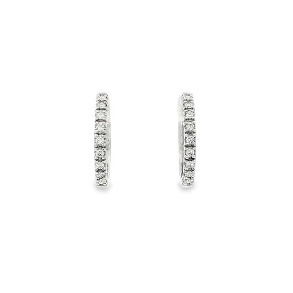 10K White Gold 1/3ctw Lab-Grown Diamond Hinged Hoop Earrings Jo & Co. Jewelers Hardy, VA