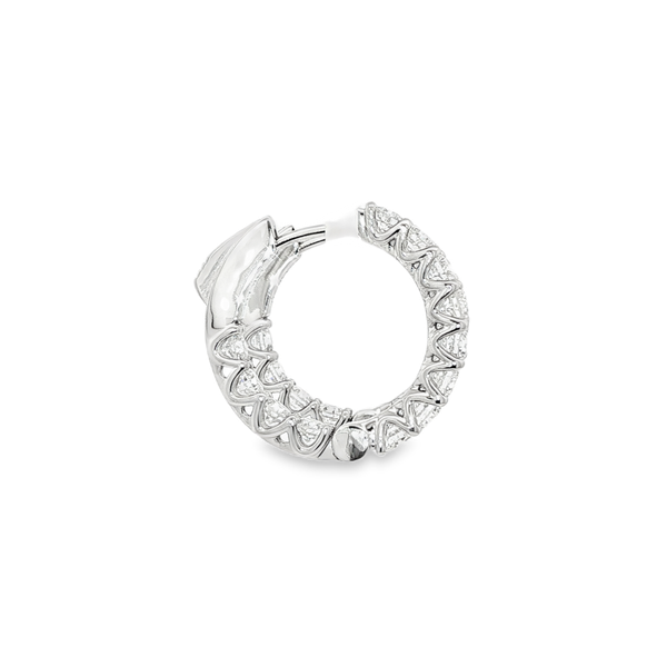 14K White Gold 2.36 CTW Lab-Grown Diamond Inside-Out Hoop Earrings Image 2 Jo & Co. Jewelers Hardy, VA