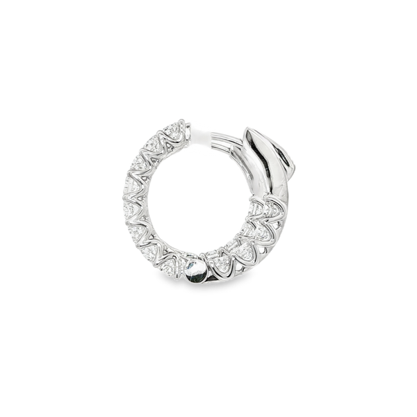 14K White Gold 2.36 CTW Lab-Grown Diamond Inside-Out Hoop Earrings Image 4 Jo & Co. Jewelers Hardy, VA