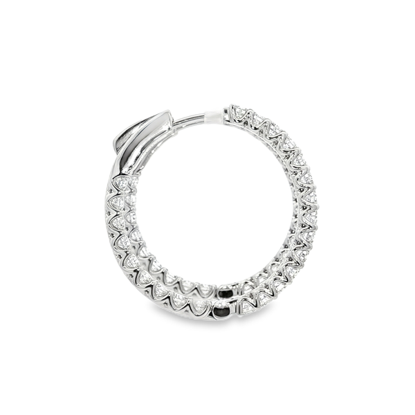 14K White Gold 2.64ctw Lab-Grown Diamond Inside-Out Hoop Earrings (23.5mm) Image 2 Jo & Co. Jewelers Hardy, VA