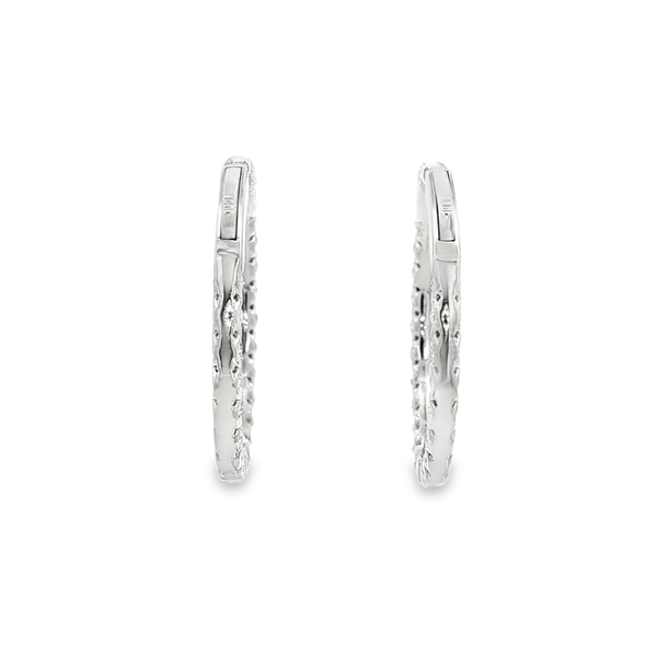 14K White Gold 2.64ctw Lab-Grown Diamond Inside-Out Hoop Earrings (23.5mm) Image 3 Jo & Co. Jewelers Hardy, VA