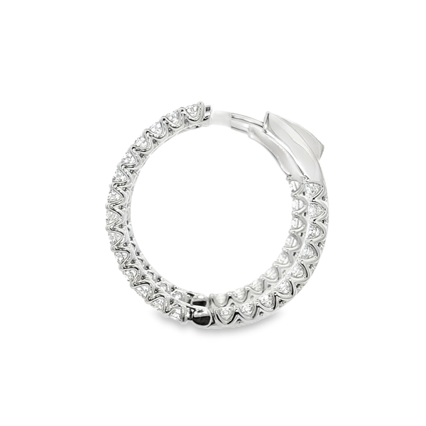 14K White Gold 2.64ctw Lab-Grown Diamond Inside-Out Hoop Earrings (23.5mm) Image 4 Jo & Co. Jewelers Hardy, VA