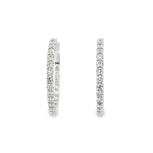 14K White Gold 2.64ctw Lab-Grown Diamond Inside-Out Hoop Earrings (23.5mm) Jo & Co. Jewelers Hardy, VA
