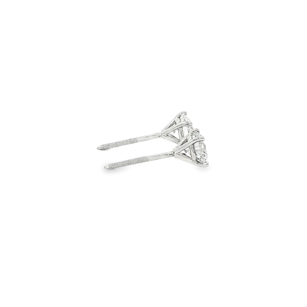 14K White Gold Lab-Grown Diamond Screwback Stud Earrings Image 2 Jo & Co. Jewelers Hardy, VA