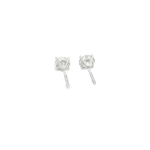 14K White Gold Lab-Grown Diamond Screwback Stud Earrings Image 3 Jo & Co. Jewelers Hardy, VA
