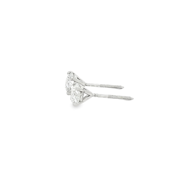 14K White Gold Lab-Grown Diamond Screwback Stud Earrings Image 4 Jo & Co. Jewelers Hardy, VA