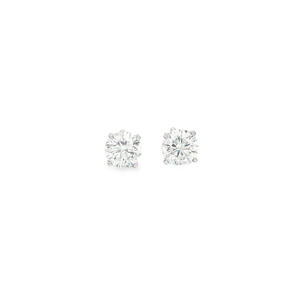 14K White Gold Lab-Grown Diamond Screwback Stud Earrings Jo & Co. Jewelers Hardy, VA