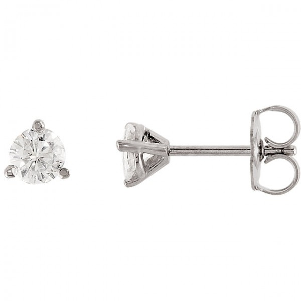 14K White Gold Lab-Grown Round Diamond Martini Stud Earrings Jo & Co. Jewelers Hardy, VA