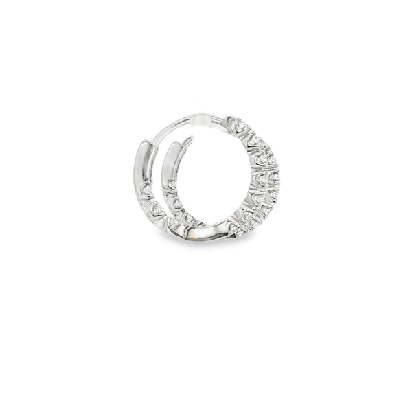 Sterling Silver .50 CTW Lab-Grown Diamond Inside-Out Hoop Earrings Image 2 Jo & Co. Jewelers Hardy, VA